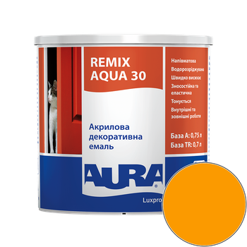 Емаль акрилова Aura Luxpro Remix Aqua 30 RAL 1028 (сонячний жовтий) напівматова TR 0.7 л