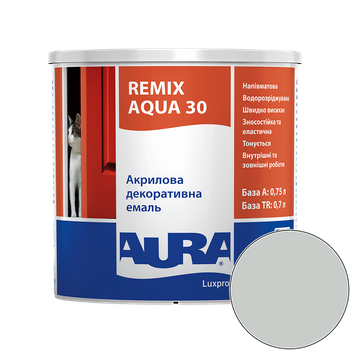 Емаль акрилова Aura Luxpro Remix Aqua 30 RAL 9018 (паперово-білий) напівматова 0.75 л