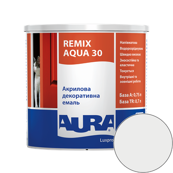 Емаль акрилова Aura Luxpro Remix Aqua 30 RAL 9003 (сигнальний білий) напівматова 0.75 л