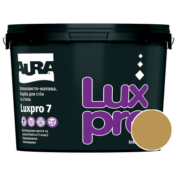 Краска интерьерная Aura Luxpro 7 RAL 1024 (охристо-жёлтый) шелковисто-матовая TR 9 л