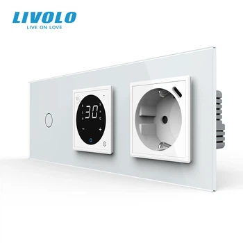 Умный терморегулятор LIVOLO программируемый сенсорный белый закаленное стекло USB Type-C 18 Вт