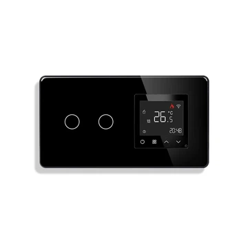 Сенсорний терморегулятор ELIOS програмований чорний скляний з Wi-Fi 110-250В 16А