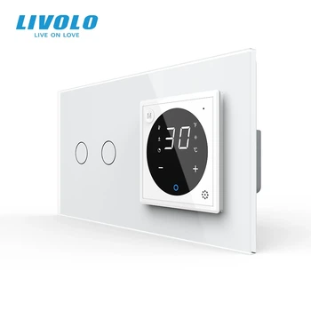 Умный терморегулятор LIVOLO программируемый для теплого пола белый стеклянная рамка 157х86 мм