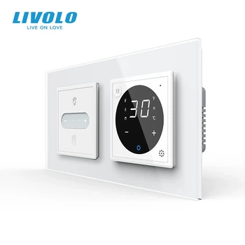 Умный сенсорный диммер LIVOLO программируемый терморегулятор для теплого пола белый закаленное стекло
