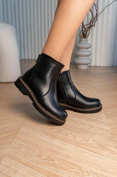 Черевики жіночі натуральна шкіра DJUS SHOES 39 (25,2 см.) 127.789 Чорні