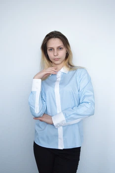 Сорочка женская небесно голубая 52