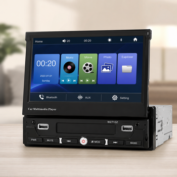 Автомагнітола SWM 7102 7 дюймів Bluetooth MP5 сенсорний екран 800x480 USB AUX microSD FM AM Windows CE потужність 4x60 Вт пульт у комплекті