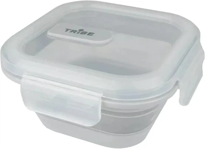 Контейнер для еды Tribe Collapsible Container 500 мл складной силиконовый герметичный для микроволновки Grey