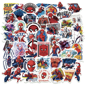 Набір наліпок Spider-Man Людина-павук 50 шт. ⬩ наклейки для ноутбука, телефону та блокнота