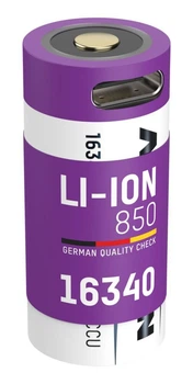  Акумулятор Ansmann Li-Ion 16340/RCR123 850mAh 3.6V USB-C (1300-0015)