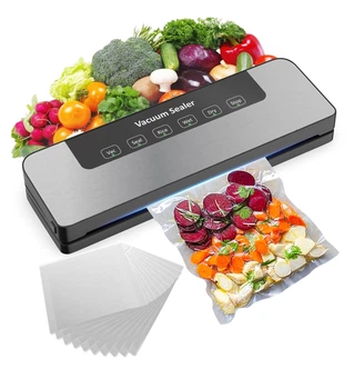 Вакууматор побутовий для продуктів їжі Vacuum Sealer 120W вакууманий пакувальник автоматичний + 10 пакетів