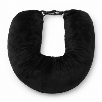 Подушка-чехол для ручной клади в самолет | Сумка для одежды | Travel Pillow Bag 79×18 см, с ремнями, черная