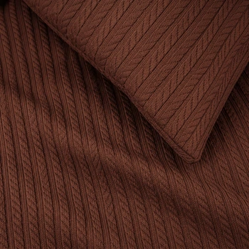 Съемный чехол для подушки MirSon Pique №10-02 Arrowline Brown 70х70 см (2200013811732)