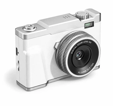 Цифровой фотоаппарат JM-001 1080P с автофокусом 16x зумом LED-вспышкой и экраном 2.4" White