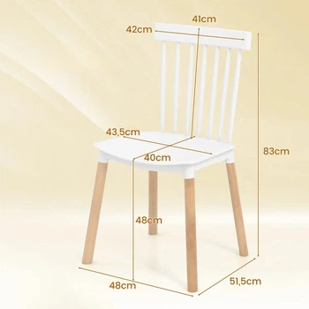 Комплект стільців 48×51,5×83 см білий