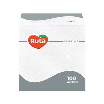 Салфетки бумажные Ruta 100 шт 24*24 см белые