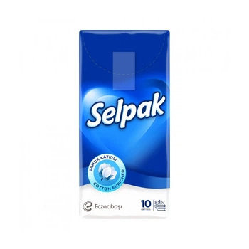 Платки носовые Selpak четырехслойные 10 шт