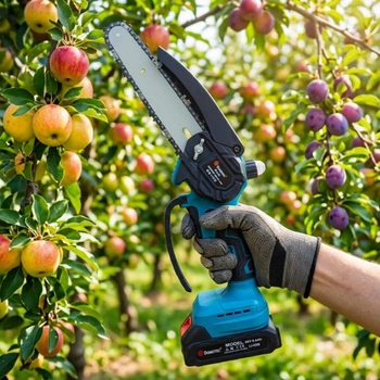 Аккумуляторная цепная мини-пила 6 inch Electric SAW DOMOTEC 8169 в кейсе / 2 аккумулятора