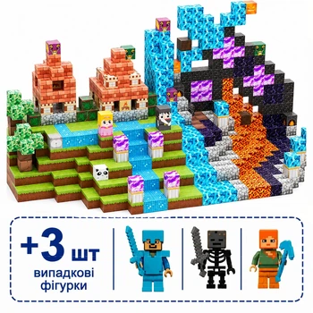 Магнітний конструктор Minecraft 107 шт по грі Майнкрафт Замок у джунглях Mk001020