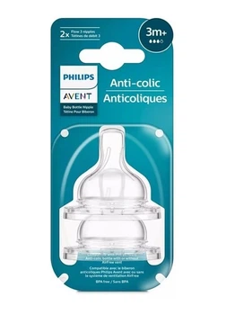 Силиконовые соски Philips Avent Anti-Colic от 3 месяцев, средний поток, 2 шт. SCY763/02 (8710103996774)