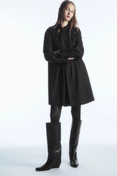 Сукня жіноча COS Ruffled-Collar Mini Shirt Dress 1194523001 Eur 42 Чорний
