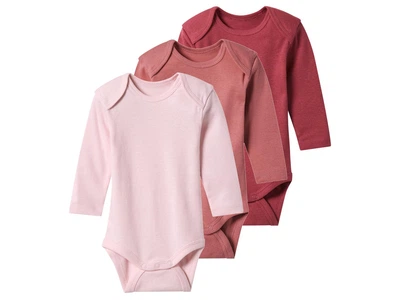 Боді набір 3 шт. бавовняні для дівчинки Lupilu LIDL 487397 086-92 см (12-24 months) рожевий