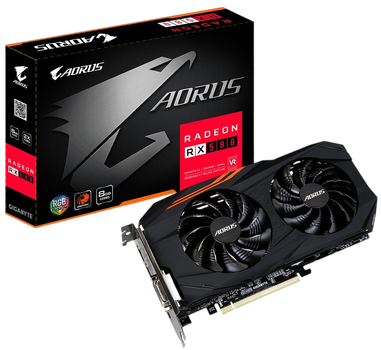 Відеокарта AMD Radeon RX 580 8GB Gigabyte Aorus (GV-RX580AORUS-8GD) Б/В