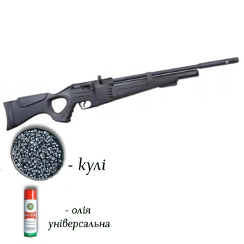 Пневматична гвинтівка PCP Hatsan Flash 101 QE 4.5мм з кулями 400 шт та олією 200мл — легка та точна пневматика з глушником
