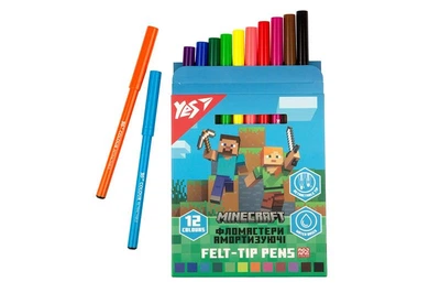 Фломастеры 650582 12 цветов "Minecraft", амортизирующие Yes