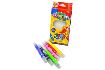 Фломастеры 2-х сторонние со штампиком 6 цветов COLORINO