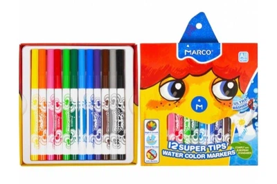 Водные фломастеры Marco 1630-12CB, 12 цветов Super Washable