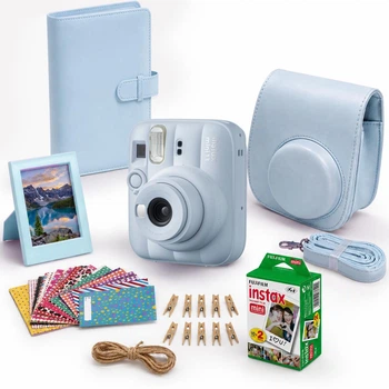 Набор камера моментальной печати Fujifilm Instax Mini 13 Frost Blue + чехол + фотопленка 20 шт + фотоальбом 108 + наклейки 20 шт + фоторамка