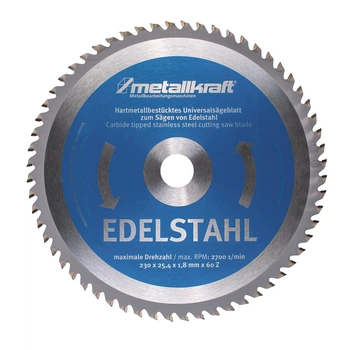 Пильный диск для нержавеющей стали Metallkraft 230x1.8x25.4 mm Z60, Япония