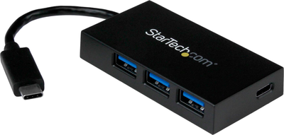 Hub USB Startech 3x USB-A 1x USB-C 3.2 Gen Black (HB30C3A1CFB)