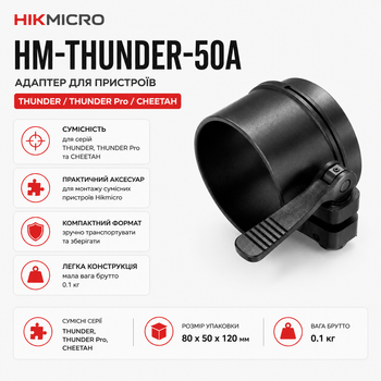 Адаптер Hikmicro HM-THUNDER-50A подходит для THUNDER Pro и CHEETAH series