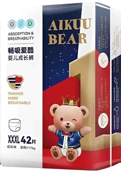 Підгузки AIKUUBEAR Dry And Absorbt Pull-Up XXXL84, надзвичайно великий розмір, ультратонкі, швидкопоглинаючі (16-18 кг)