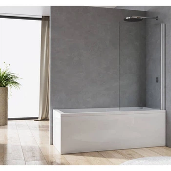 Шторка для ванни Ronal Arelia D20B10804007 140x80 см, срібло поліроване, прозрачне стекло універсальна