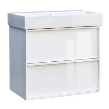 Тумба з раковиною Devit Quadra 083060W, 60 см, біла глянцева