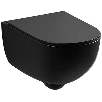 Унітаз підвісний NIC Design PIN 003 709 008 без обідка (Rimless) колір Nero gloss