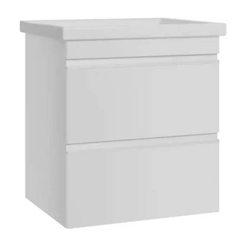 Тумба Devit Frame 753055W 55 см з раковиною та сифоном, біла глянцева