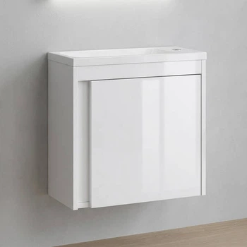Тумба з раковиною Devit Small 063050W, 50 см, білий глянець