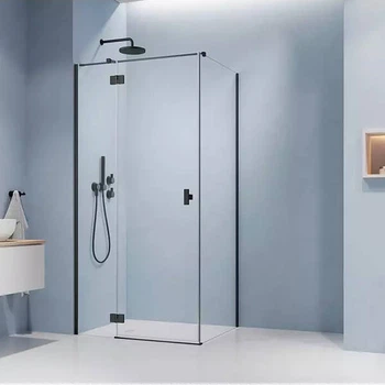 Душова кабіна Devit Aqua DA12100080054RBM 1000Rх800x1950мм, права, відкривна, колір профілю: чорний, скло: 6мм, прозоре