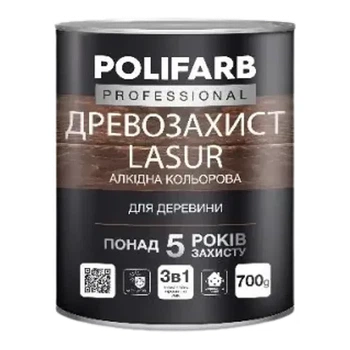 Лазур алкідна Polifarb древозахист каштан 0.7 кг