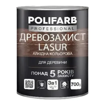 Лазур алкідна Polifarb древозахист горіх 0.7 кг