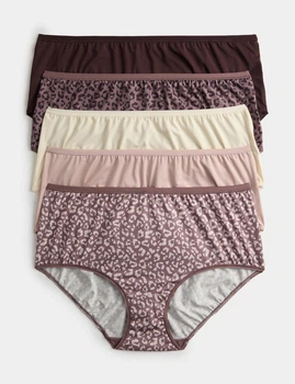 Набор трусиков из микрофибры Marks&Spencer миди High rise shorts 12(40) 5 шт brown mix 0244