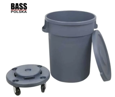 Пластиковая бочка на колесах 2 в 1 Bass Polska BH 79970 для дождевой воды и мусора садовый контейнер с краном и фильтром 220 л
