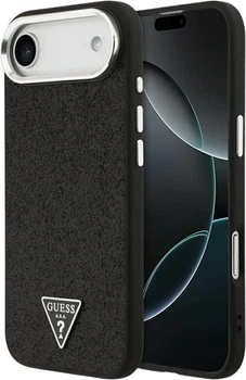 Etui na smartfon Guess Glitter Triangle Logo MagSafe do Apple iPhone Air Black (GUHMP17MPFGTSCMK)