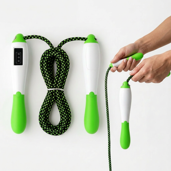 Скакалка со счетчиком и PVC жгутом SP-Sport 667 длина 3м White-Green