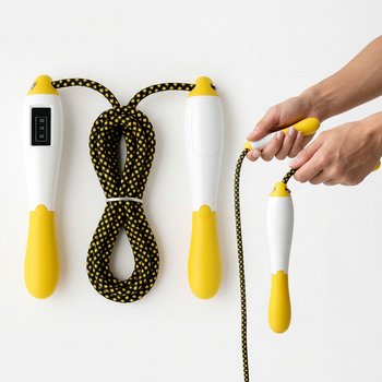 Скакалка со счетчиком и PVC жгутом SP-Sport 667 длина 3м White-Yellow