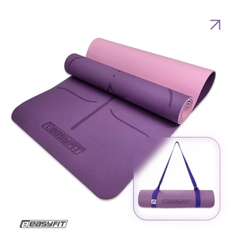 Коврик для йоги и фитнеса EasyFit Polarity рadma с ремнем